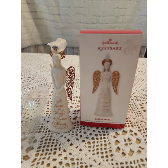 Hallmark Keepsake Caring Angel Christmas‎ Ornament White Porcelain 2013 - Picture 1 of 5